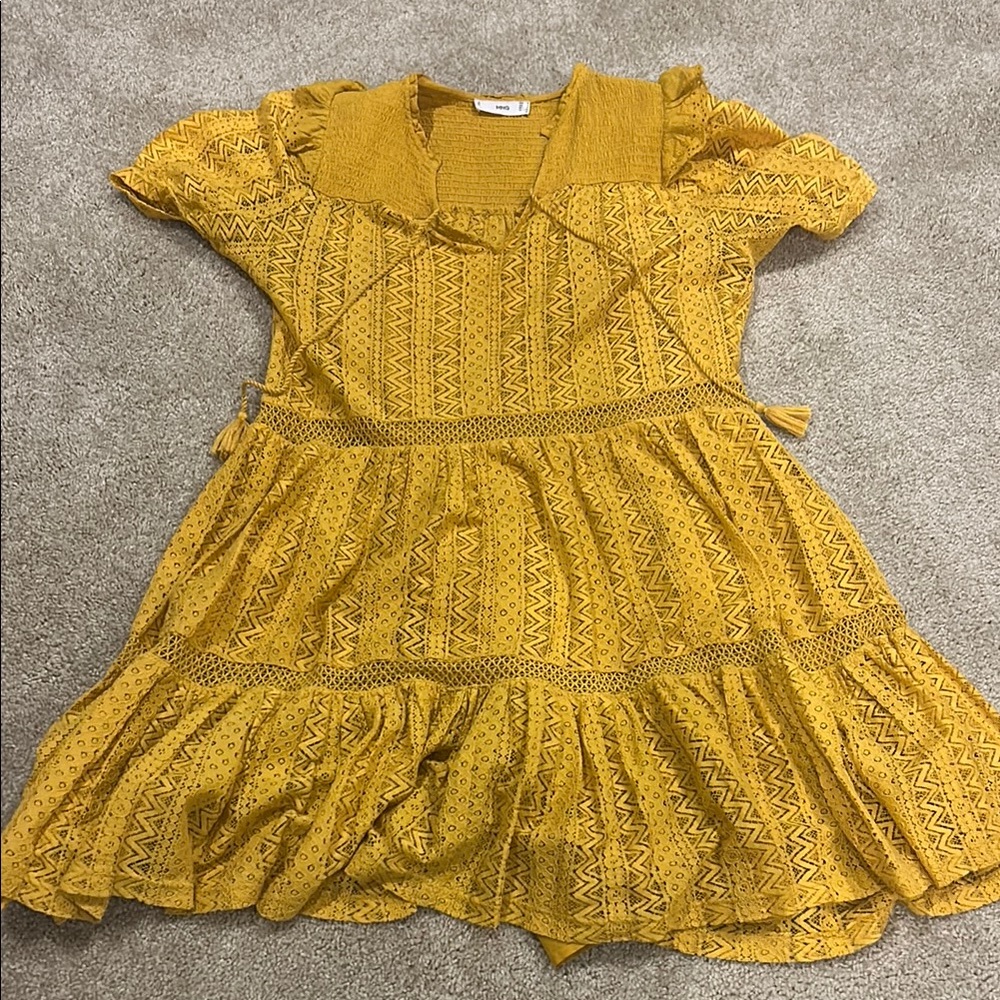 Yellow Patterned Kids Dress